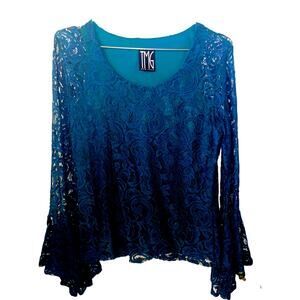 Vintage TMG New York long sleeve poet blouse Sz XL EUC